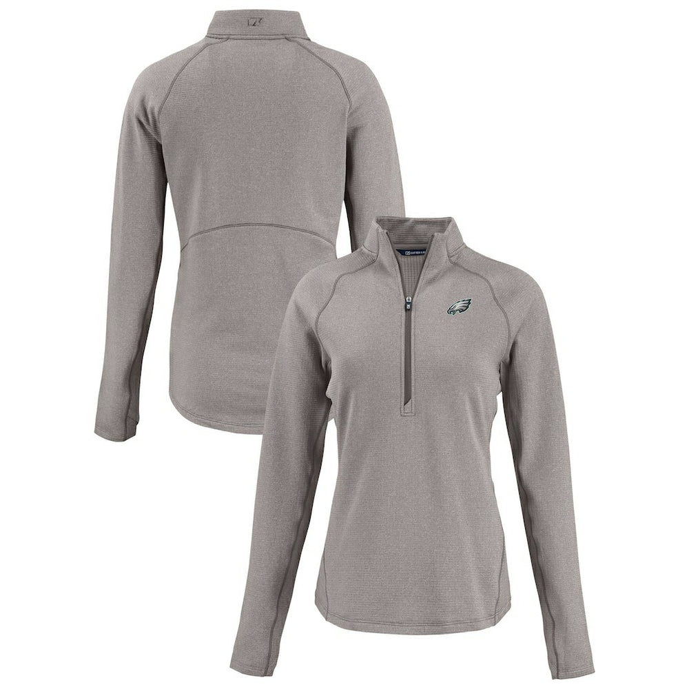 Philadelphia Eagles  Cutter & Buck Women's Peshastin Eco Fleece Recycled Tri-Blend Raglan Half-Zip Jacket