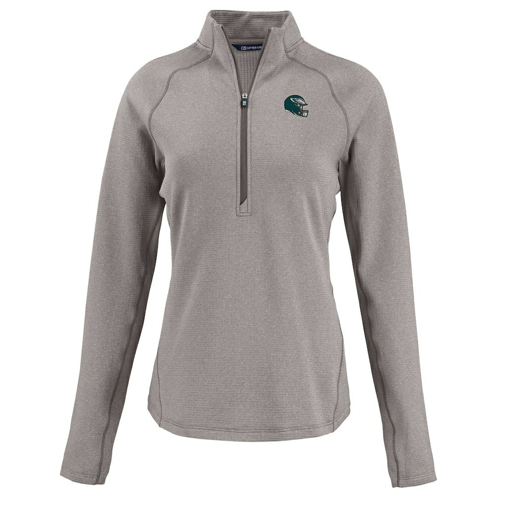 Philadelphia Eagles  Cutter & Buck Women's Peshastin Eco Fleece Recycled Tri-Blend Raglan Half-Zip Jacket