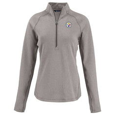 Pittsburgh Steelers  Cutter & Buck Women's Peshastin Eco Fleece Recycled Tri-Blend Raglan Half-Zip Jacket