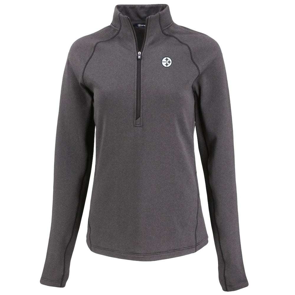 Pittsburgh Steelers  Cutter & Buck Women's Peshastin Eco Fleece Recycled Tri-Blend Raglan Half-Zip Jacket