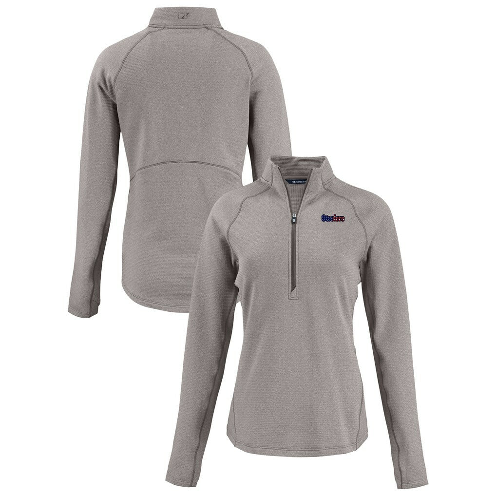 Pittsburgh Steelers  Cutter & Buck Women's Americana Peshastin Eco Fleece Recycled Tri-Blend Raglan Half-Zip Jacket