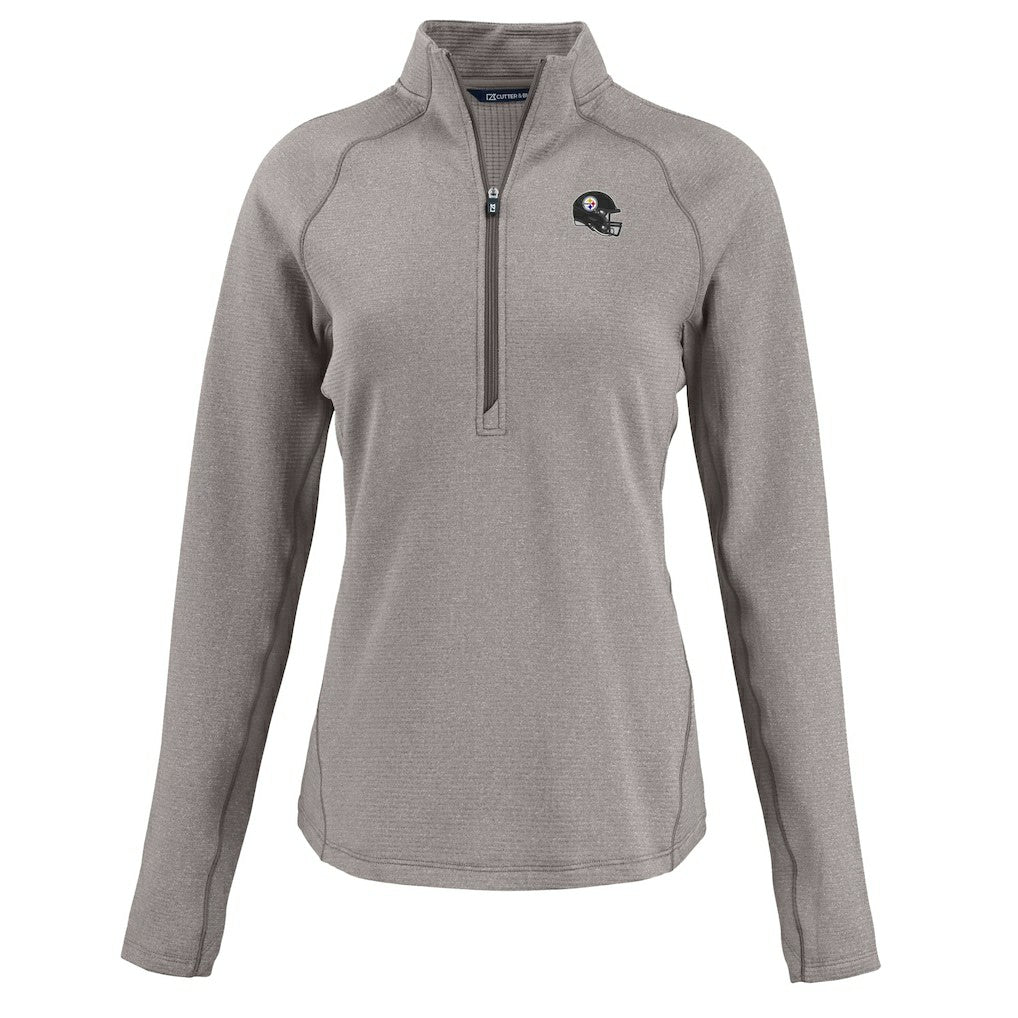 Pittsburgh Steelers  Cutter & Buck Women's Peshastin Eco Fleece Recycled Tri-Blend Raglan Half-Zip Jacket