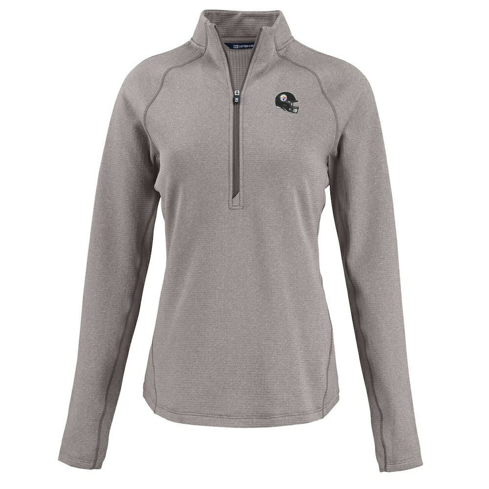 Pittsburgh Steelers  Cutter & Buck Women's Peshastin Eco Fleece Recycled Tri-Blend Raglan Half-Zip Jacket