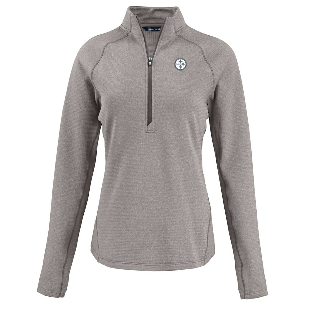 Pittsburgh Steelers  Cutter & Buck Women's Peshastin Eco Fleece Recycled Tri-Blend Raglan Half-Zip Jacket