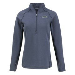 Seattle Seahawks  Cutter & Buck Women's Peshastin Eco Fleece Recycled Tri-Blend Raglan Half-Zip Jacket