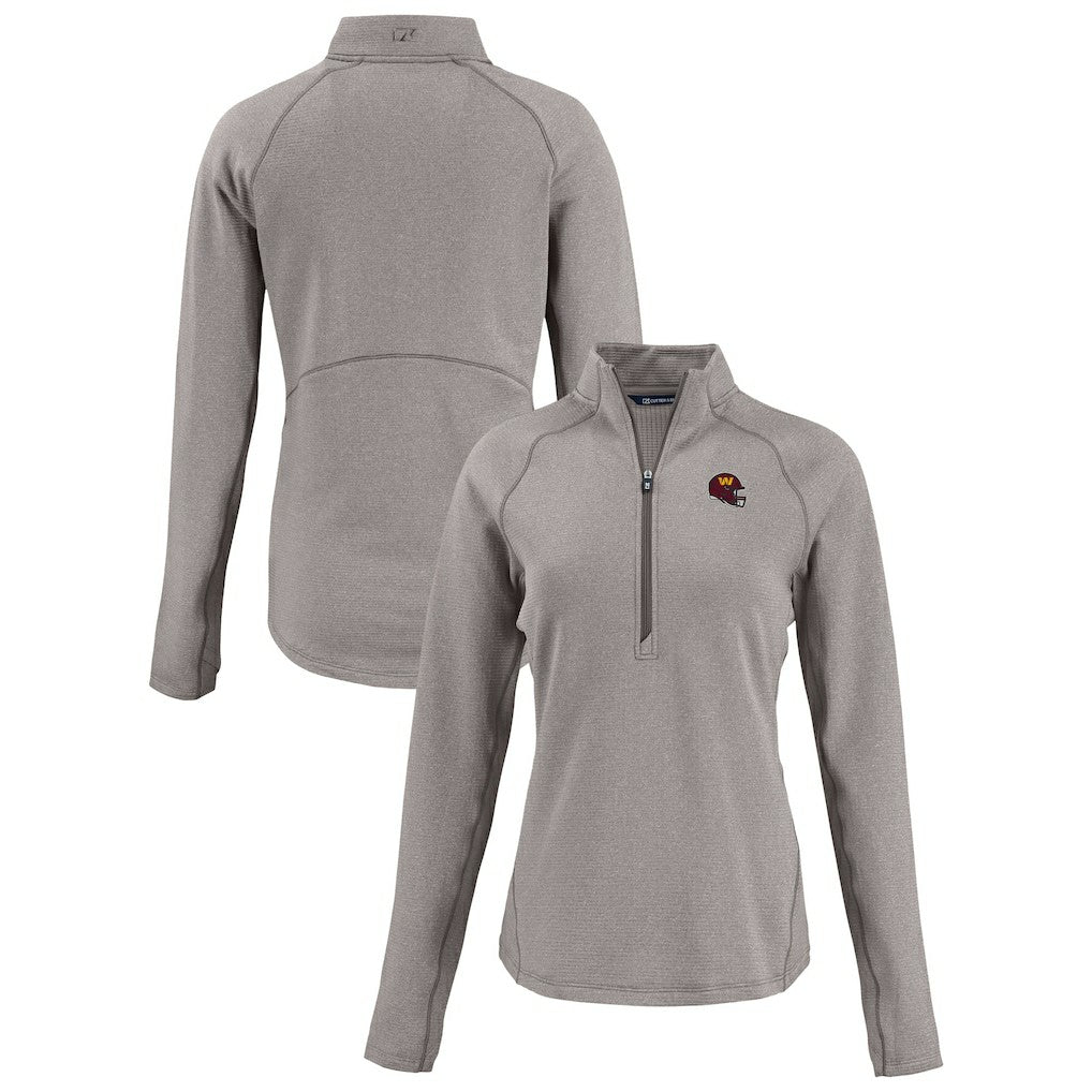 Washington Commanders  Cutter & Buck Women's Peshastin Eco Fleece Recycled Tri-Blend Raglan Half-Zip Jacket