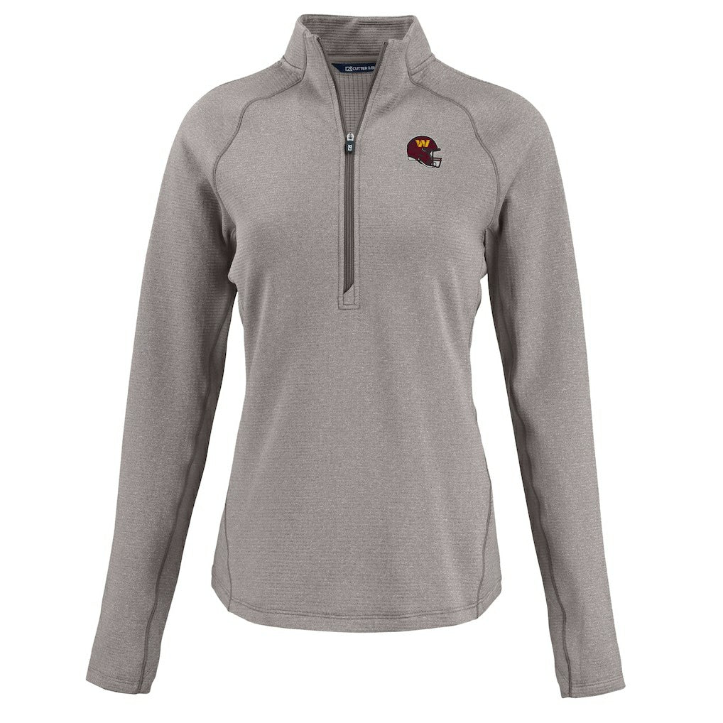 Washington Commanders  Cutter & Buck Women's Peshastin Eco Fleece Recycled Tri-Blend Raglan Half-Zip Jacket