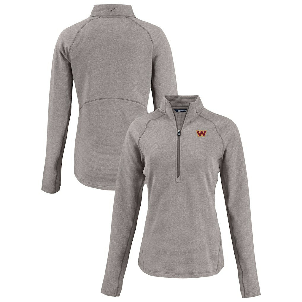 Washington Commanders  Cutter & Buck Women's Peshastin Eco Fleece Recycled Tri-Blend Raglan Half-Zip Jacket