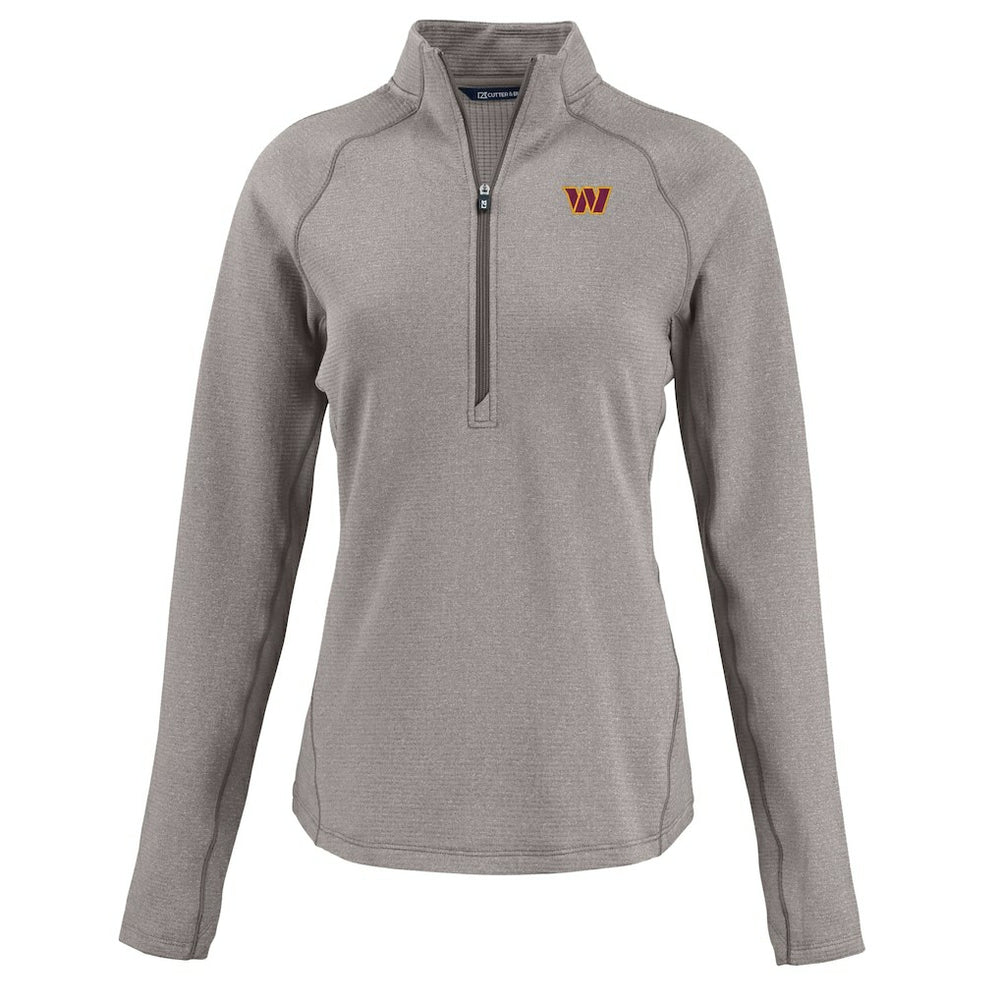 Washington Commanders  Cutter & Buck Women's Peshastin Eco Fleece Recycled Tri-Blend Raglan Half-Zip Jacket