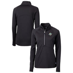 Miami Dolphins  Cutter & Buck Women's DryTec Adapt Eco Knit Stretch Recycled Raglan Half-Zip Top