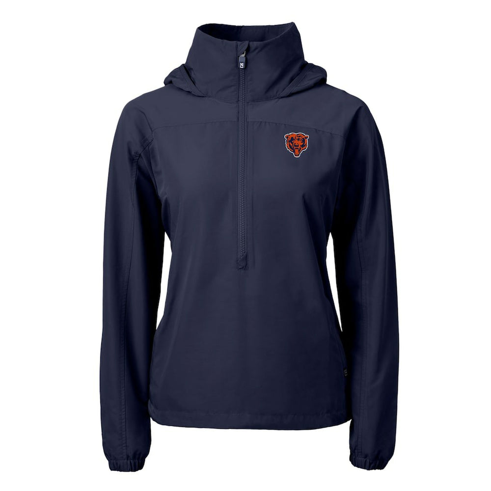 Chicago Bears  Cutter & Buck Women's Charter Eco Recycled Half-Zip Hooded Anorak Jacket
