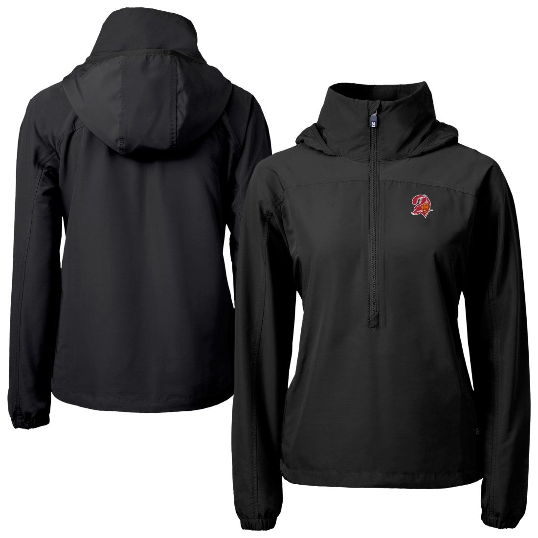 Tampa Bay Buccaneers  Cutter & Buck Women's Charter Eco Recycled Half-Zip Hooded Anorak Jacket