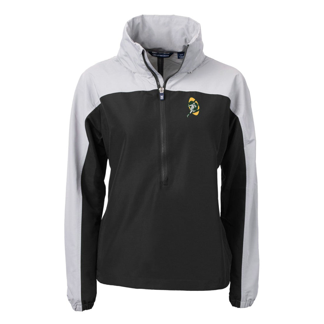 Green Bay Packers  Cutter & Buck Women's Charter Eco Recycled Half-Zip Hooded Anorak Jacket