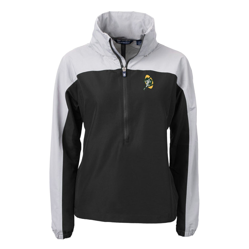 Green Bay Packers  Cutter & Buck Women's Charter Eco Recycled Half-Zip Hooded Anorak Jacket