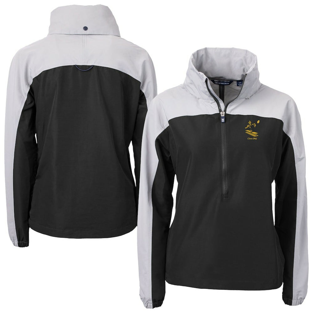 Pittsburgh Steelers  Cutter & Buck Women's Charter Eco Recycled Half-Zip Hooded Anorak Jacket