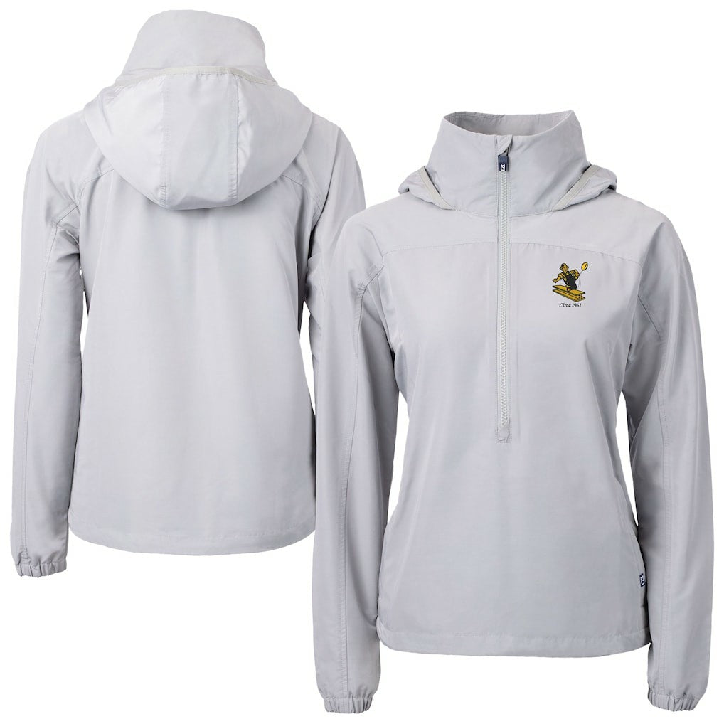 Pittsburgh Steelers  Cutter & Buck Women's Charter Eco Recycled Half-Zip Hooded Anorak Jacket