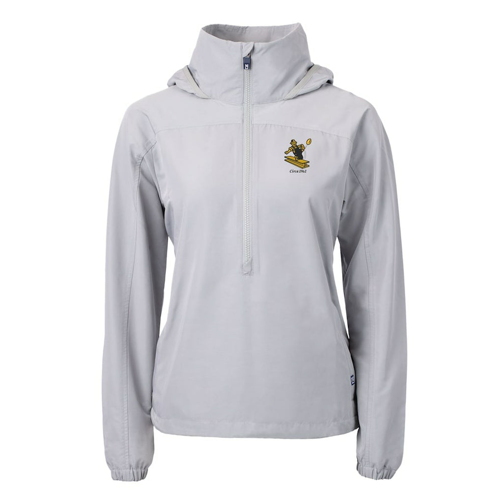 Pittsburgh Steelers  Cutter & Buck Women's Charter Eco Recycled Half-Zip Hooded Anorak Jacket