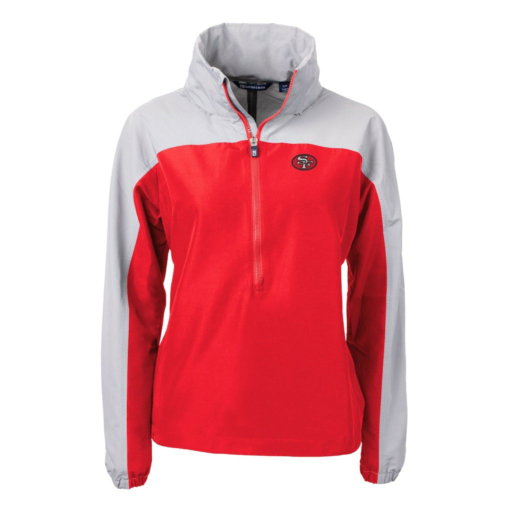 San Francisco 49ers  Cutter & Buck Women's Charter Eco Recycled Half-Zip Hooded Anorak Jacket