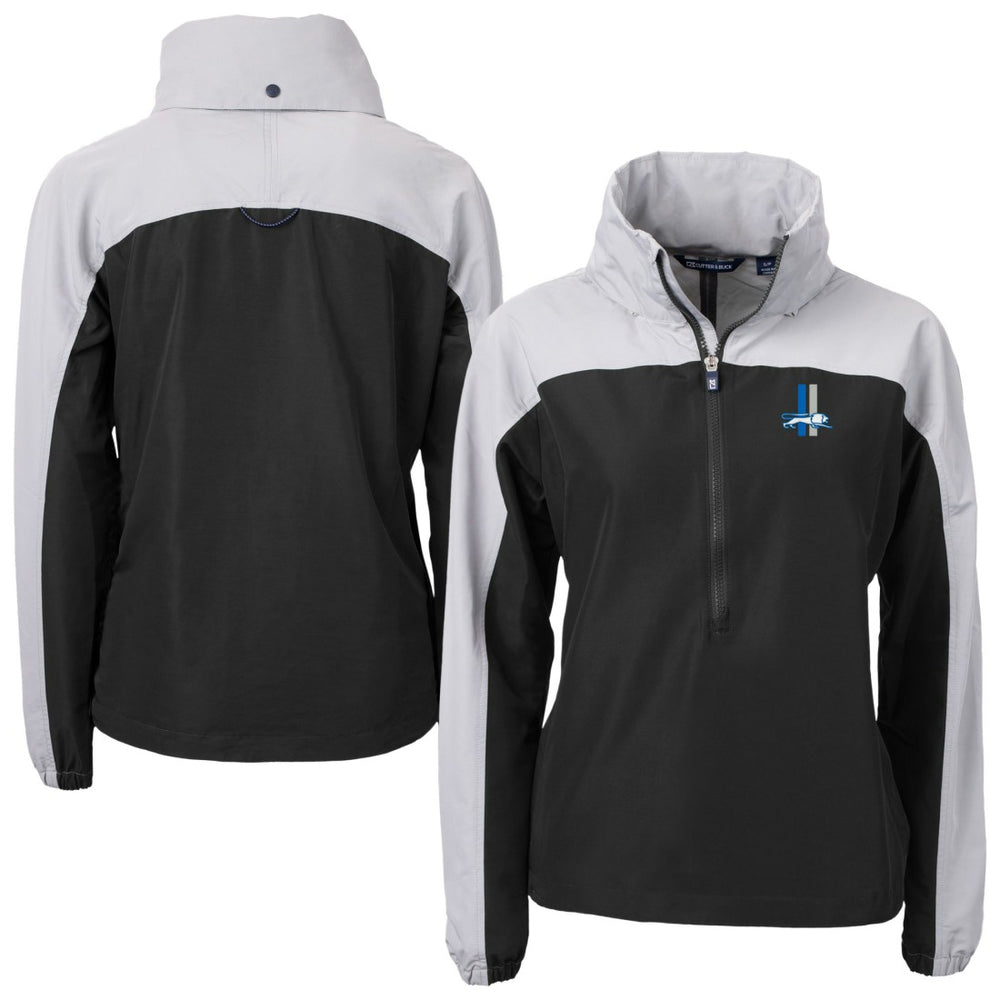 Detroit Lions  Cutter & Buck Women's Charter Eco Recycled Half-Zip Hooded Anorak Jacket