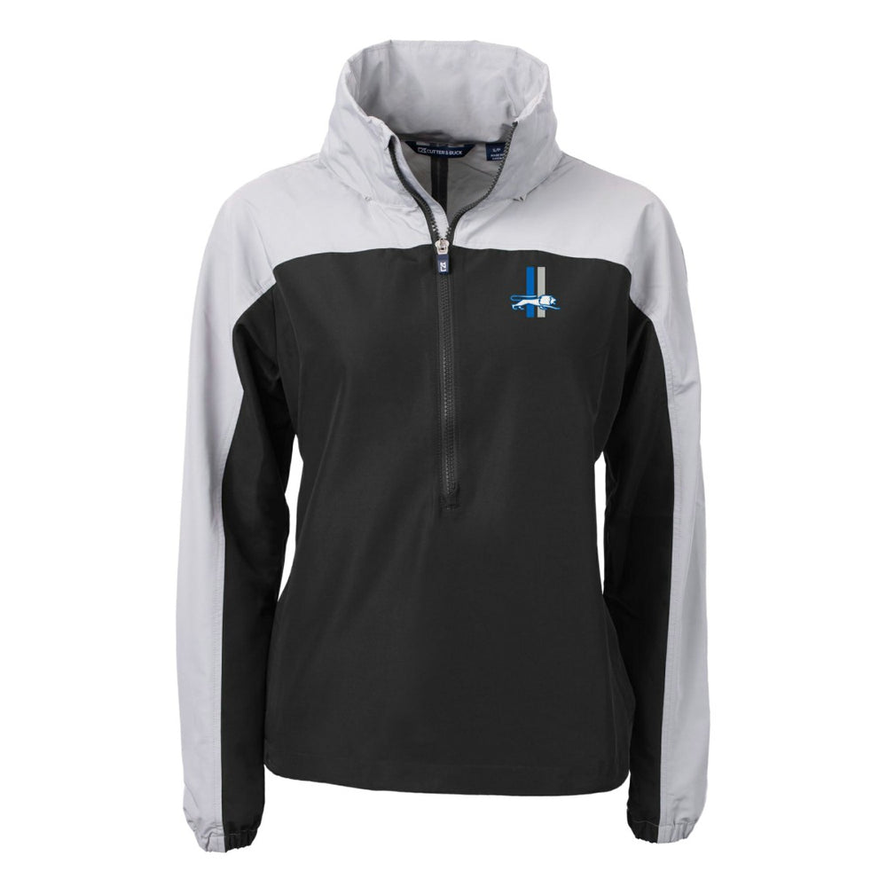 Detroit Lions  Cutter & Buck Women's Charter Eco Recycled Half-Zip Hooded Anorak Jacket
