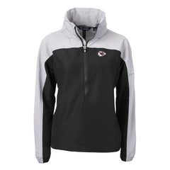 Kansas City Chiefs  Cutter & Buck Women's Charter Eco Recycled Half-Zip Hooded Anorak Jacket