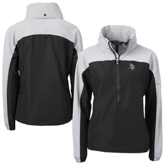 Minnesota Vikings  Cutter & Buck Women's Charter Eco Recycled Half-Zip Hooded Anorak Jacket