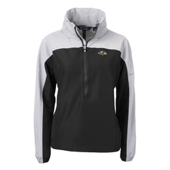 Baltimore Ravens  Cutter & Buck Women's Charter Eco Recycled Half-Zip Hooded Anorak Jacket