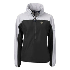 New Orleans Saints  Cutter & Buck Women's Charter Eco Recycled Half-Zip Hooded Anorak Jacket