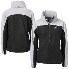 Philadelphia Eagles  Cutter & Buck Women's Charter Eco Recycled Half-Zip Hooded Anorak Jacket