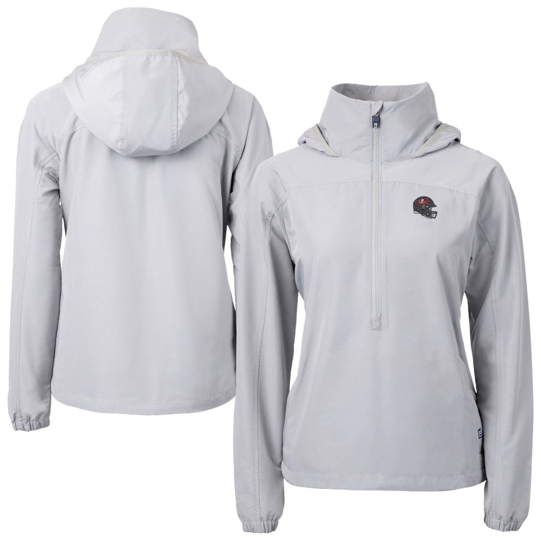 Tampa Bay Buccaneers  Cutter & Buck Women's Charter Eco Recycled Half-Zip Hooded Anorak Jacket