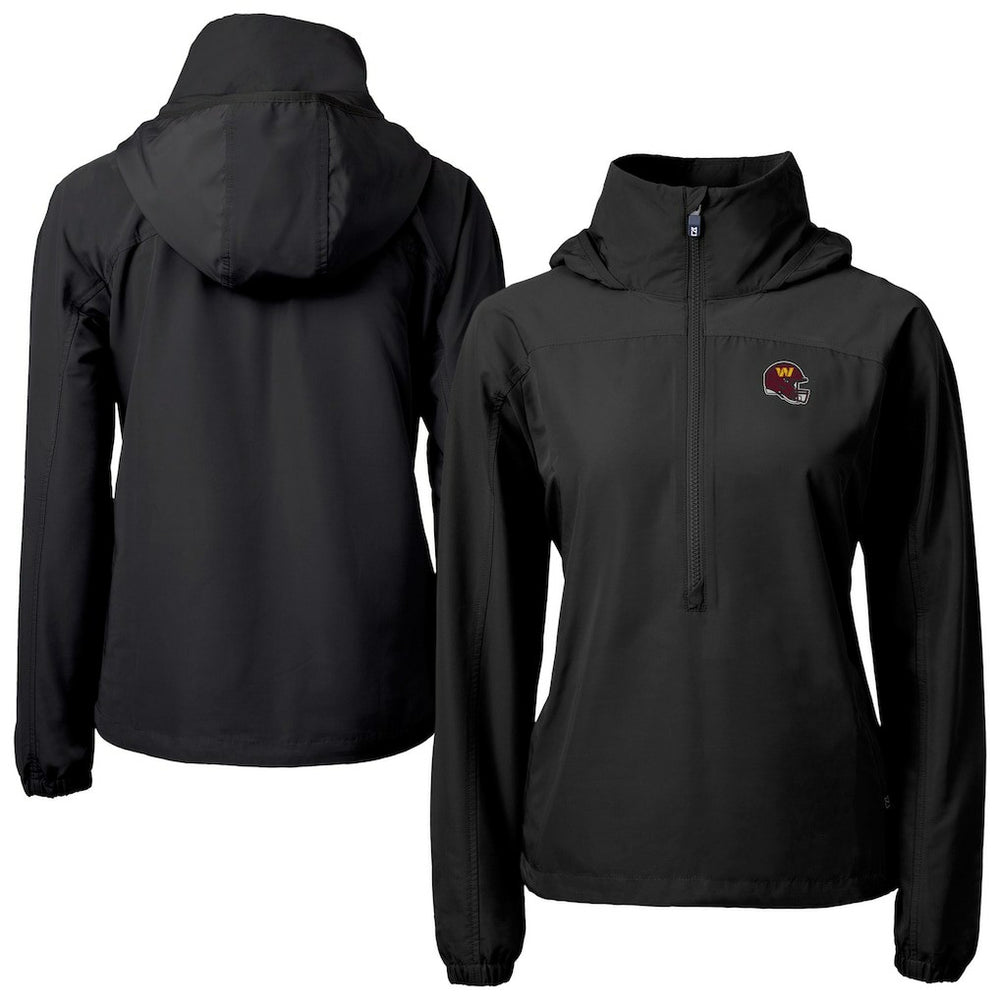 Washington Commanders  Cutter & Buck Women's Charter Eco Recycled Half-Zip Hooded Anorak Jacket