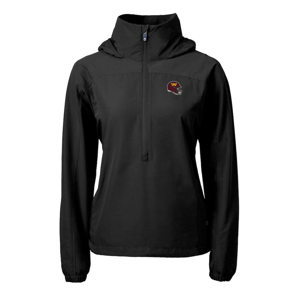 Washington Commanders  Cutter & Buck Women's Charter Eco Recycled Half-Zip Hooded Anorak Jacket
