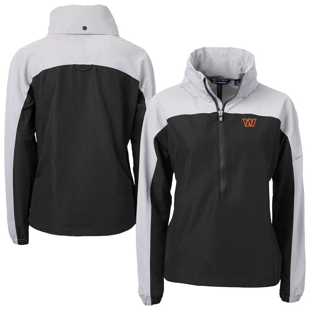 Washington Commanders  Cutter & Buck Women's Charter Eco Recycled Half-Zip Hooded Anorak Jacket