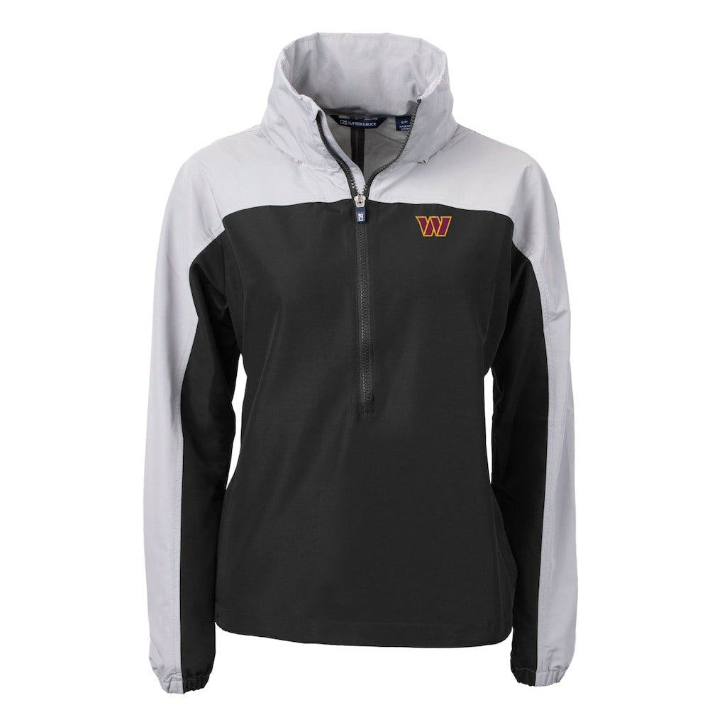 Washington Commanders  Cutter & Buck Women's Charter Eco Recycled Half-Zip Hooded Anorak Jacket