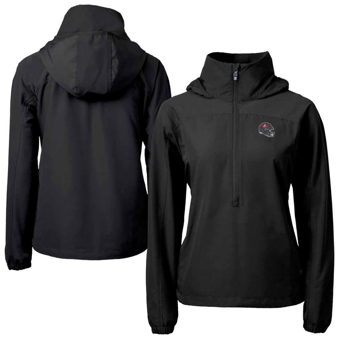 Tampa Bay Buccaneers  Cutter & Buck Women's Charter Eco Recycled Half-Zip Hooded Anorak Jacket
