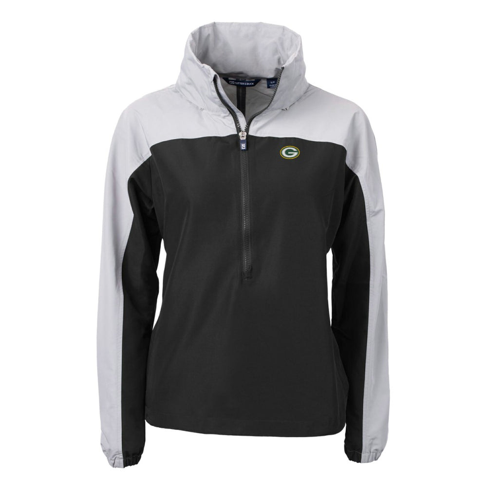 Green Bay Packers  Cutter & Buck Women's Charter Eco Recycled Half-Zip Hooded Anorak Jacket