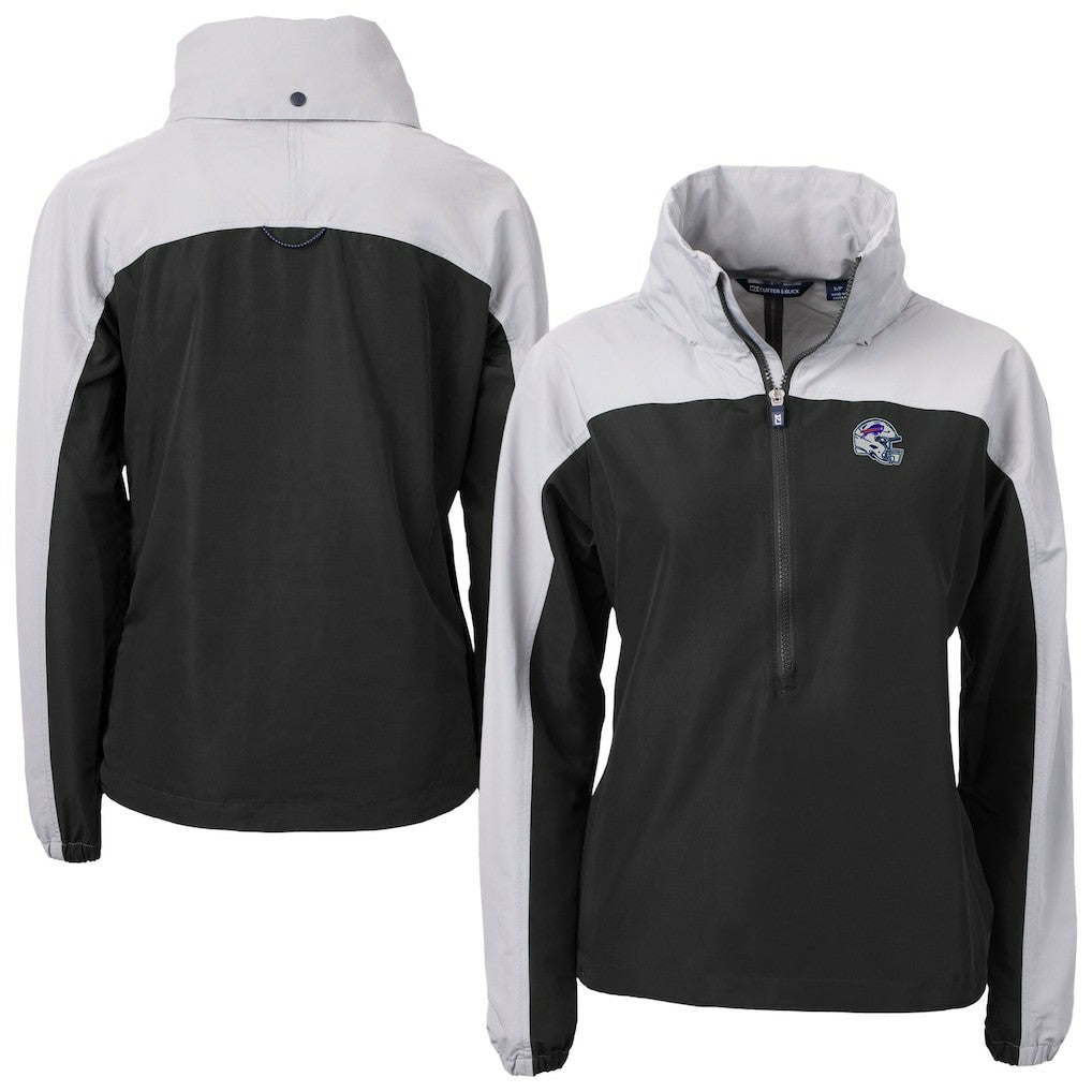 Buffalo Bills  Cutter & Buck Women's Charter Eco Recycled Half-Zip Hooded Anorak Jacket