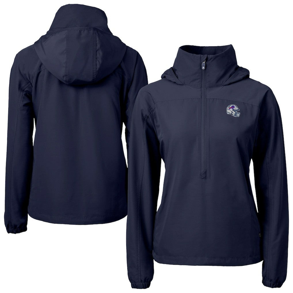 Buffalo Bills  Cutter & Buck Women's Charter Eco Recycled Half-Zip Hooded Anorak Jacket
