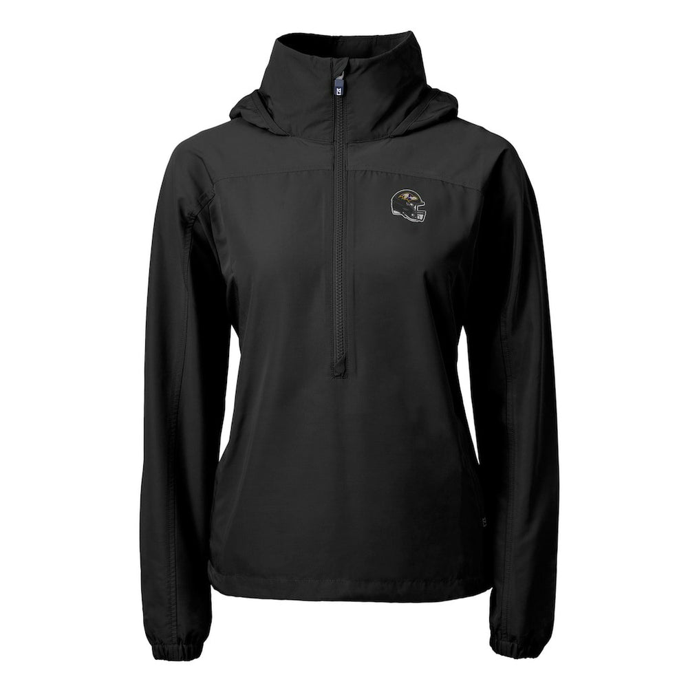 Baltimore Ravens  Cutter & Buck Women's Charter Eco Recycled Half-Zip Hooded Anorak Jacket