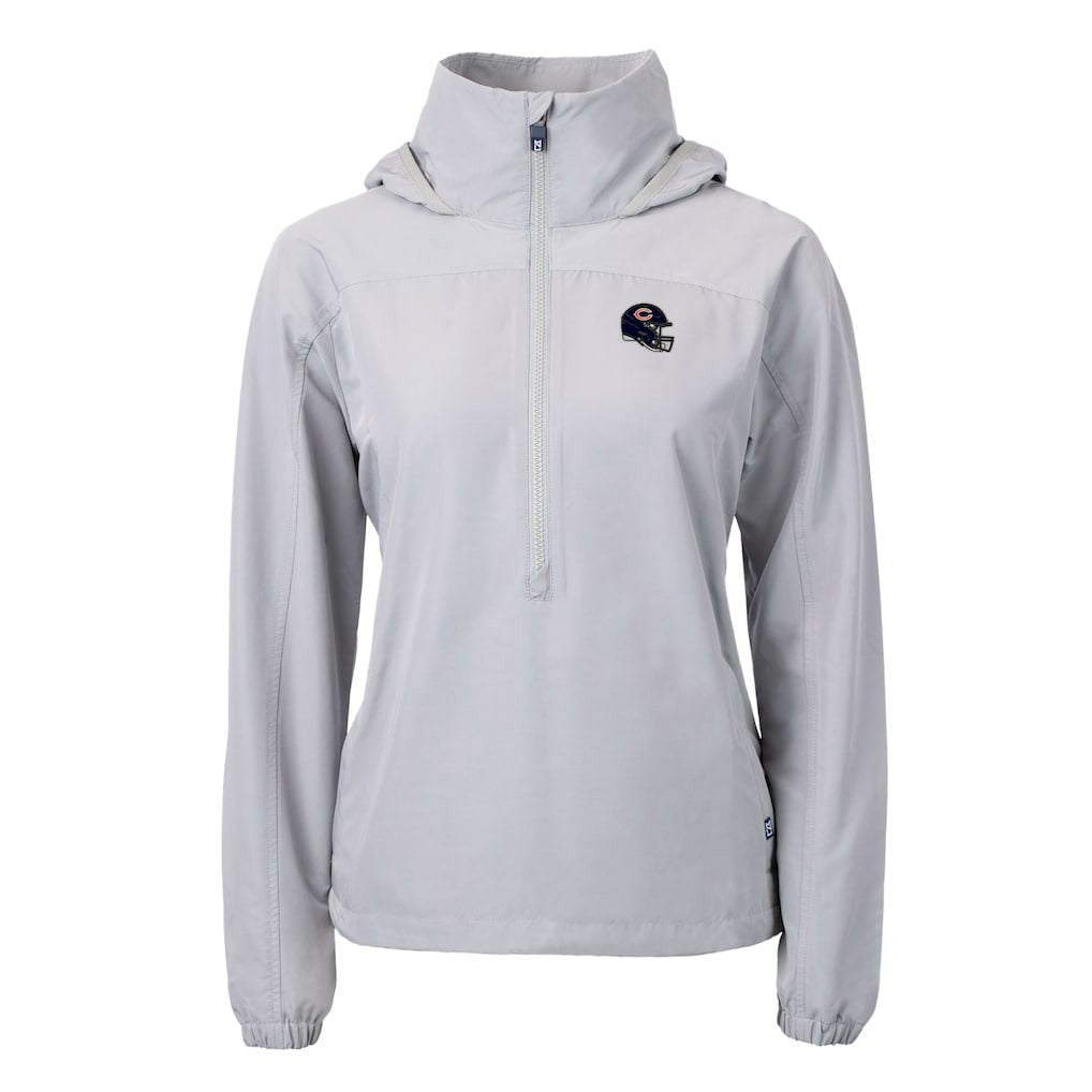 Chicago Bears  Cutter & Buck Women's Charter Eco Recycled Half-Zip Hooded Anorak Jacket