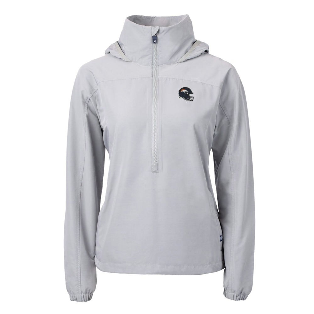 Denver Broncos  Cutter & Buck Women's Charter Eco Recycled Half-Zip Hooded Anorak Jacket
