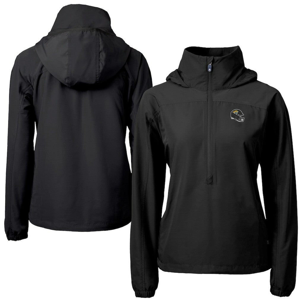 Jacksonville Jaguars  Cutter & Buck Women's Charter Eco Recycled Half-Zip Hooded Anorak Jacket