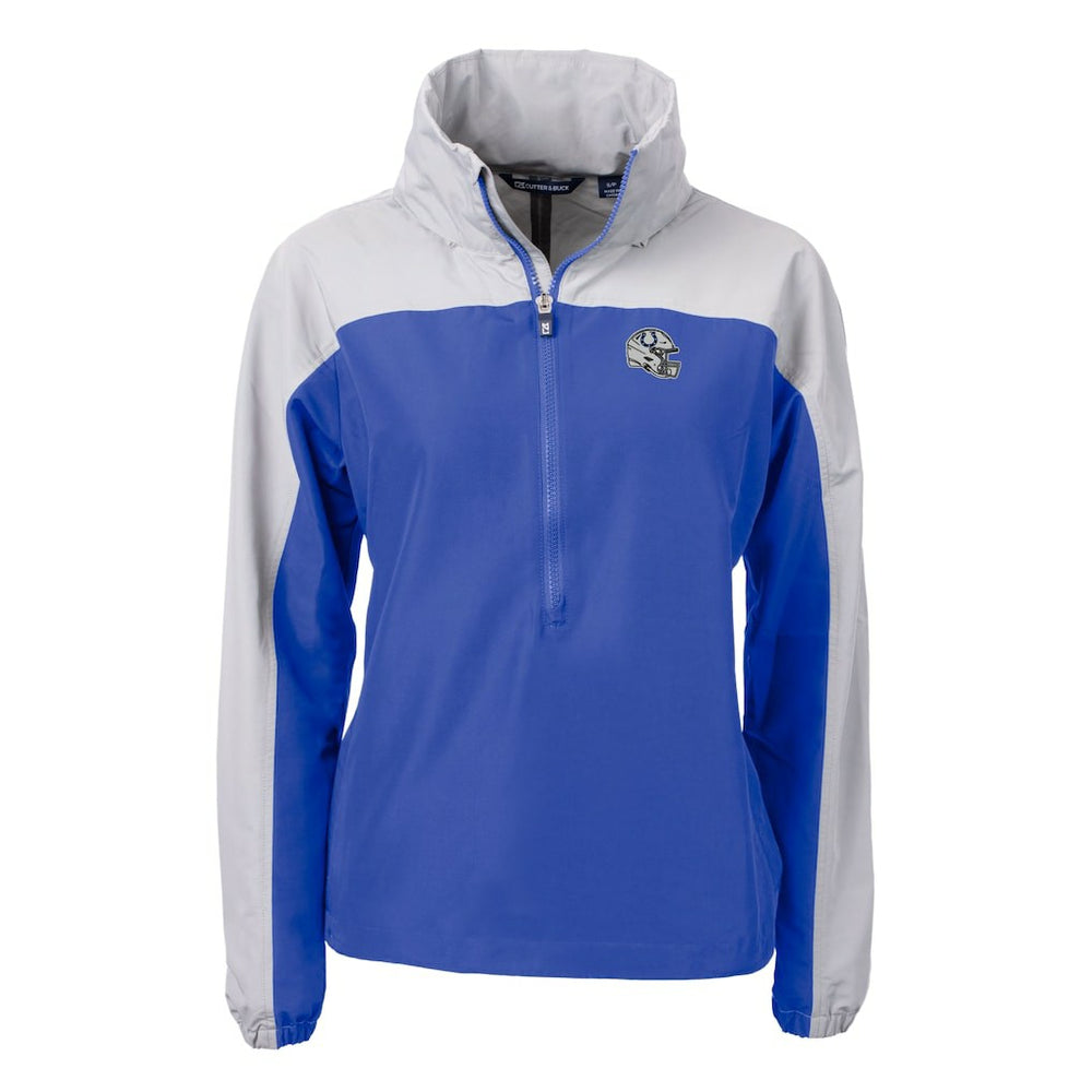 Indianapolis Colts  Cutter & Buck Women's Charter Eco Recycled Half-Zip Hooded Anorak Jacket