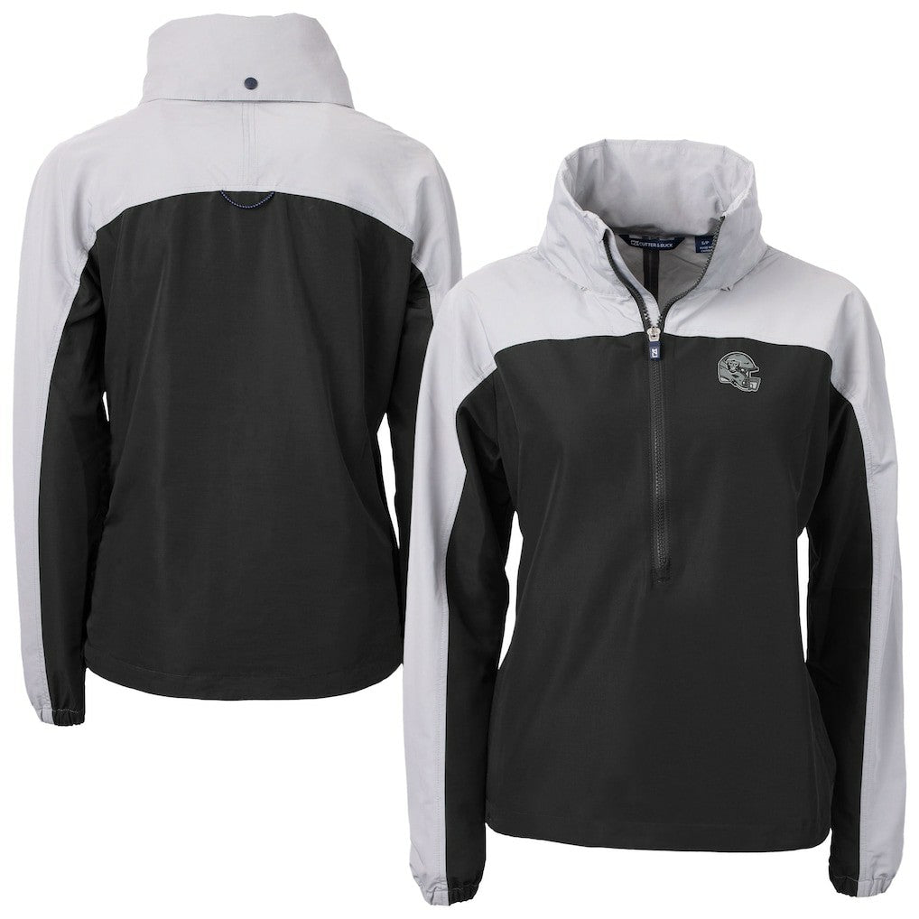 Las Vegas Raiders  Cutter & Buck Women's Charter Eco Recycled Half-Zip Hooded Anorak Jacket