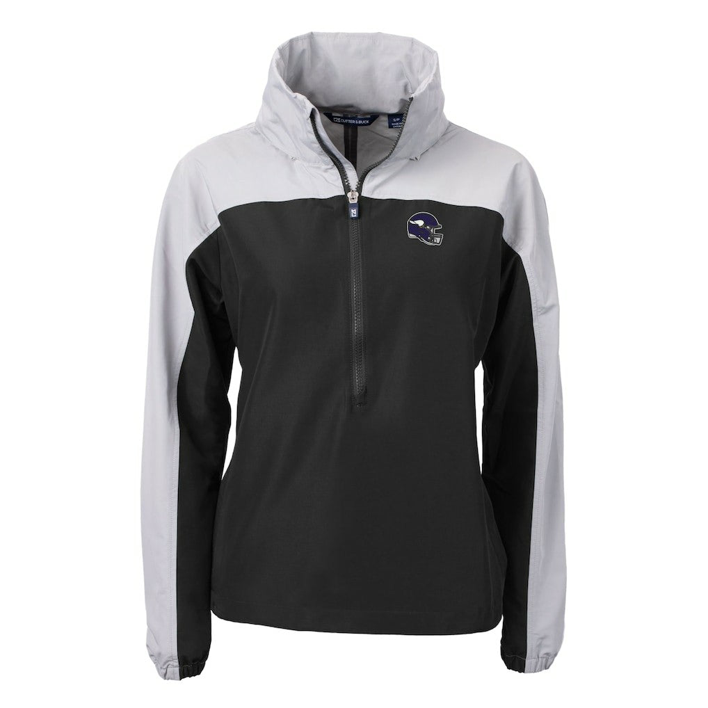 Minnesota Vikings  Cutter & Buck Women's Charter Eco Recycled Half-Zip Hooded Anorak Jacket