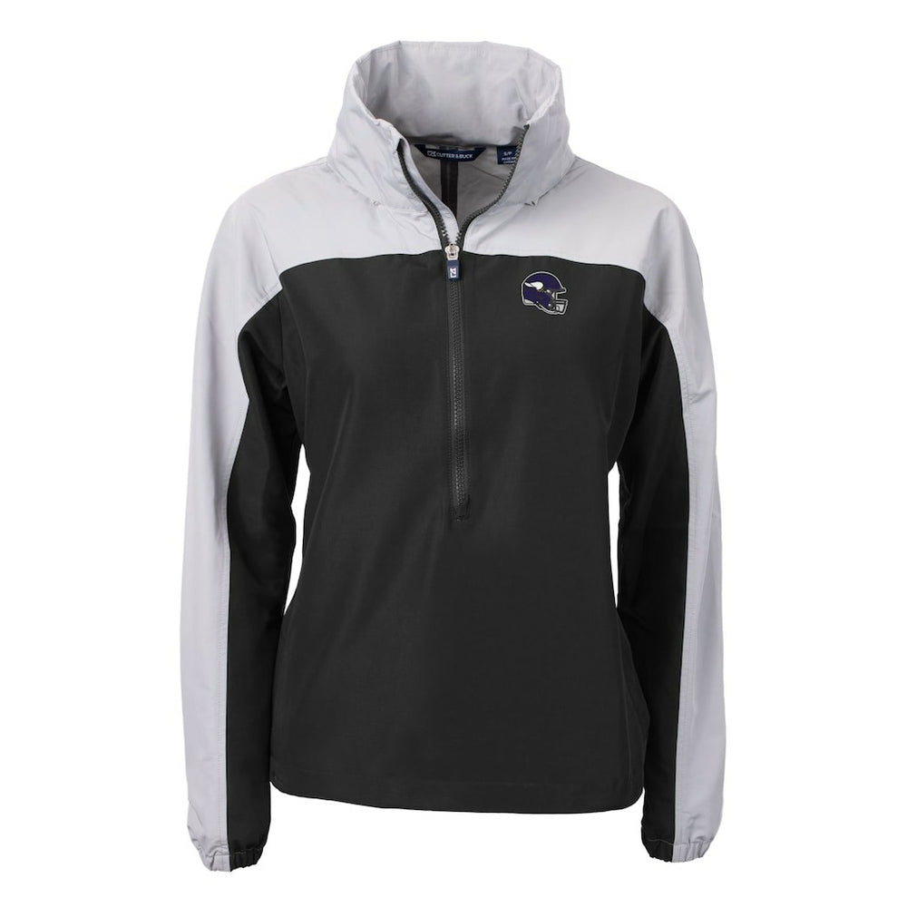 Minnesota Vikings  Cutter & Buck Women's Charter Eco Recycled Half-Zip Hooded Anorak Jacket