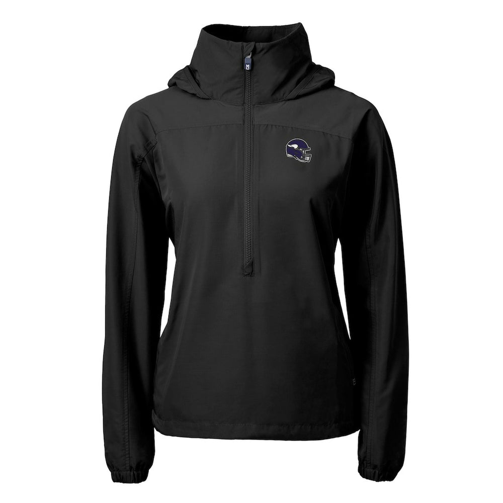 Minnesota Vikings  Cutter & Buck Women's Charter Eco Recycled Half-Zip Hooded Anorak Jacket