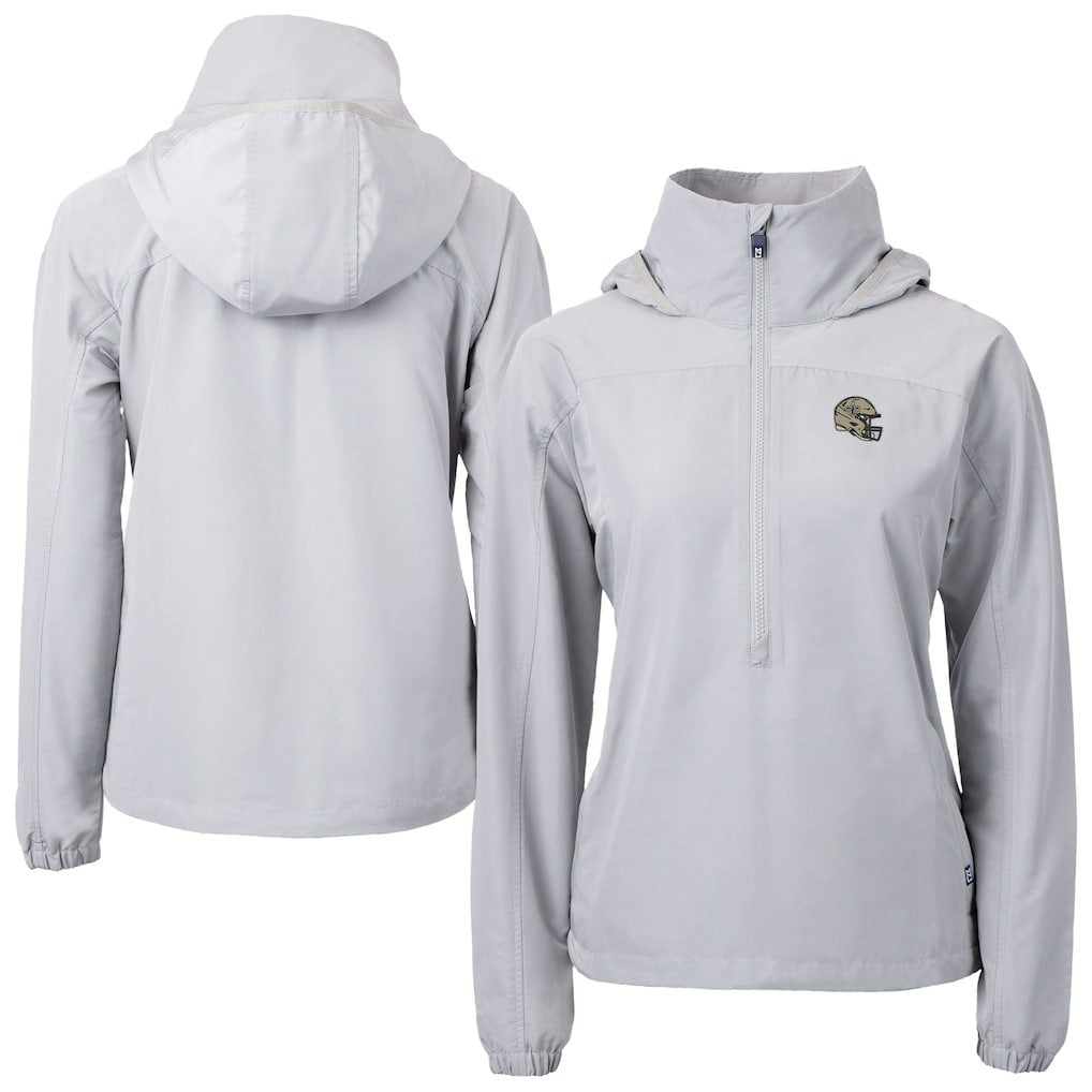 New Orleans Saints  Cutter & Buck Women's Charter Eco Recycled Half-Zip Hooded Anorak Jacket