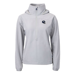 New York Giants  Cutter & Buck Women's Charter Eco Recycled Half-Zip Hooded Anorak Jacket