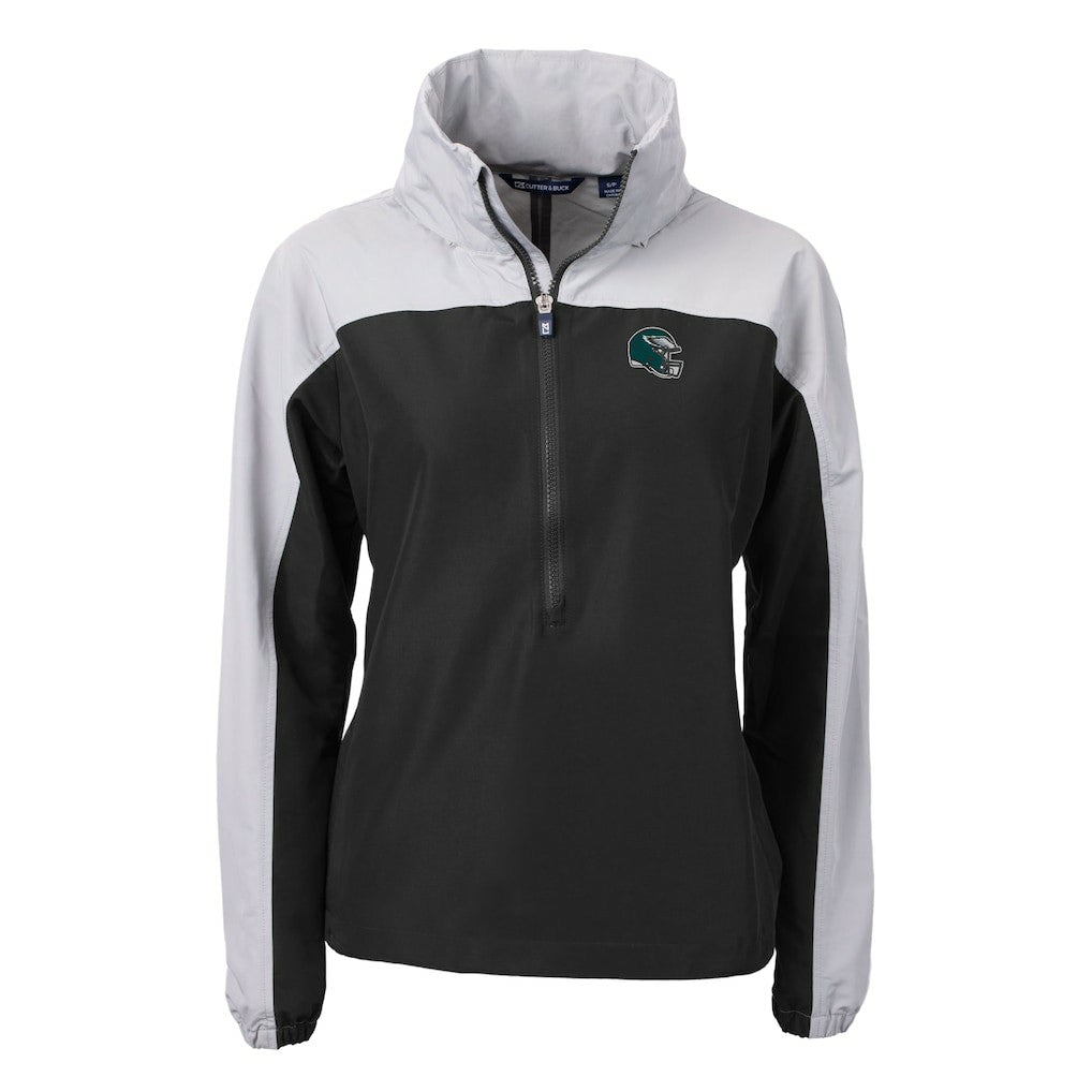 Philadelphia Eagles  Cutter & Buck Women's Charter Eco Recycled Half-Zip Hooded Anorak Jacket